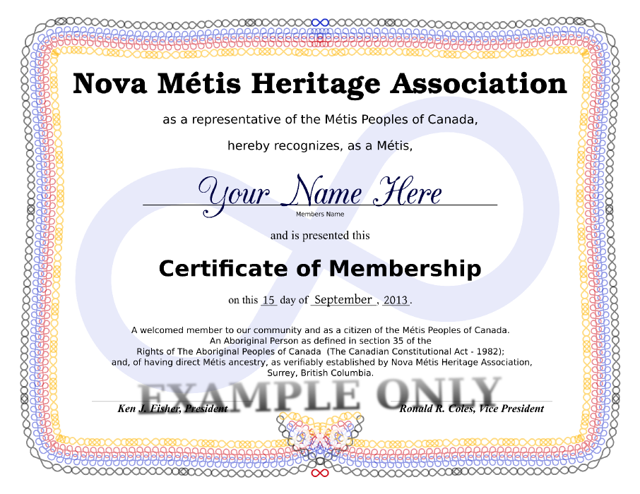 Nova Metis Certificate Example